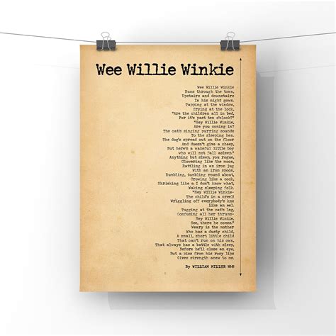 Wee Willie Winkie Poem by William Miller 1841 Poster Print | Popular ...