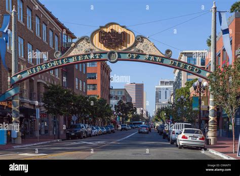 Buildings in the Gaslamp Quarter Historic District, San Diego CA Stock ...