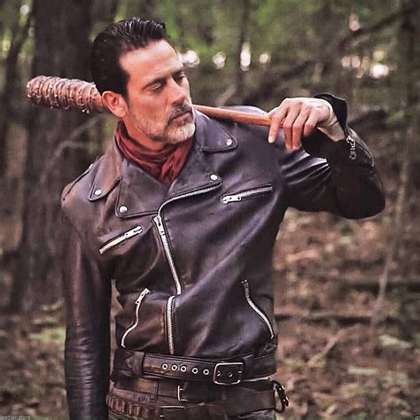 The Walking Dead Negan Jeffrey Dean Morgan Black Leather Jacket | eBay