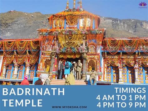 Badrinath Temple Darshan Timings, Opening & Closing Dates 2019