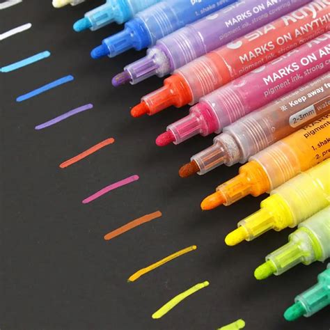 STA 1000 28 Colors Acrylic Painter Water based Dye Ink Art Marker for Painting Single Loose ...