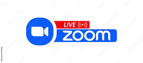 Live zoom logo icon design vector isolated in red and blue color, signal icon, Zoom meeting icon ...