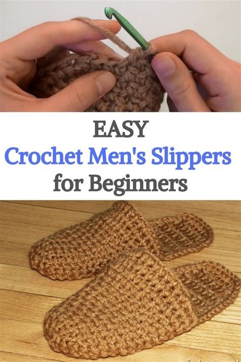 How to crochet men's slippers video tutorial for beginners | Easy crochet slippers, Crochet ...