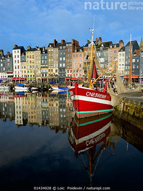 Stock photo of Honfleur harbour with fishing boat, France, March 2013 ...