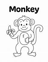 Playful Monkey Coloring Page sketch template