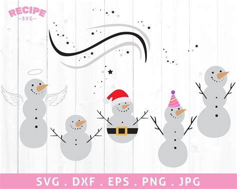 Snowman Svg Santa Hat Svg Christmas Svg Winter Svg Snow - Etsy