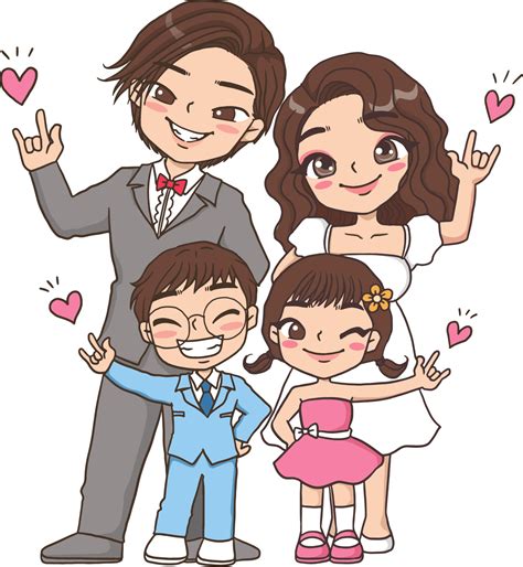 Family cartoon character cute 4439687 Vector Art at Vecteezy