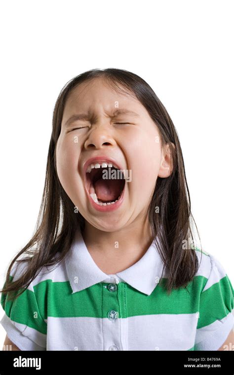 A girl shouting Stock Photo - Alamy