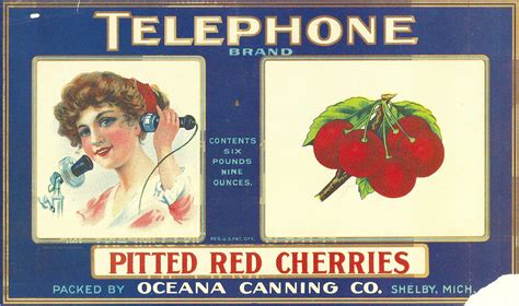 Telephone Red Pitted Cherries Vintage Crate Food Label Sig… | Flickr