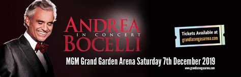 Andrea Bocelli Tickets | 7th December | MGM Grand Garden Arena in Las ...