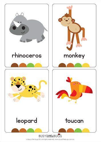 Awesome Jungle Animals Flashcards Santa Countdown Printable