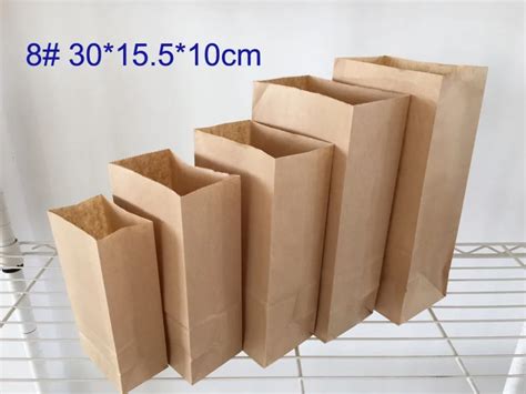 Wholesale 100pcs/lot 8# 30*15.5*10cm Brown Kraft Paper Bag, Gift Bags, Kraft Packaging Bags for ...