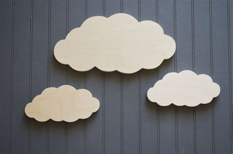 Cloud Cut Out, Wooden Clouds, Wood Cut Outs, Nursery Decor, Kids Room ...