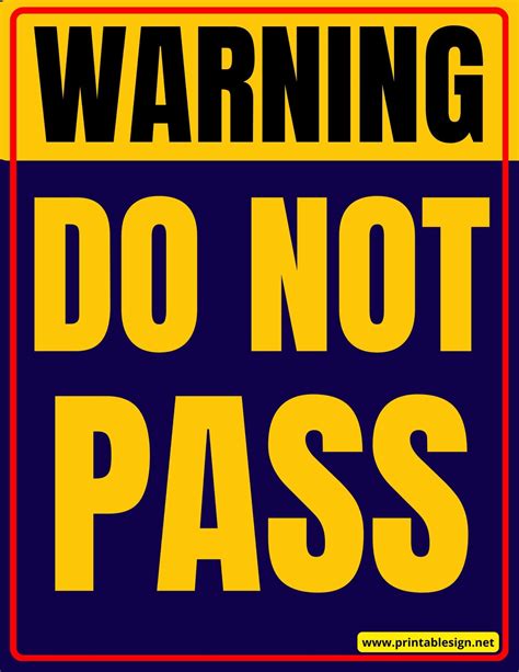 Warning Do Not Pass Sign | FREE Download