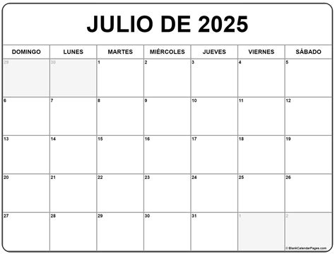 julio de 2025 calendario gratis | Calendario julio