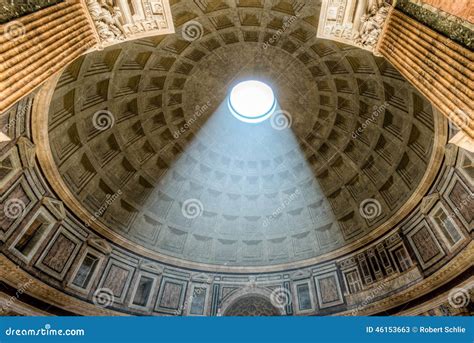 Interior Pantheon Dome With Sunlight Shining In Rome Stock Photo - Image: 46153663