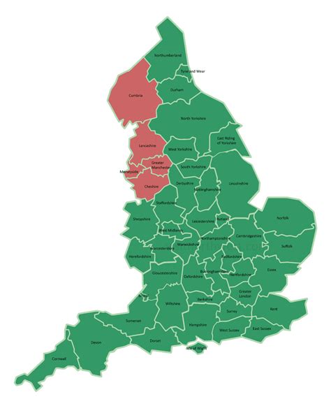 Download A Free Map Of North West England - JPG And PNG