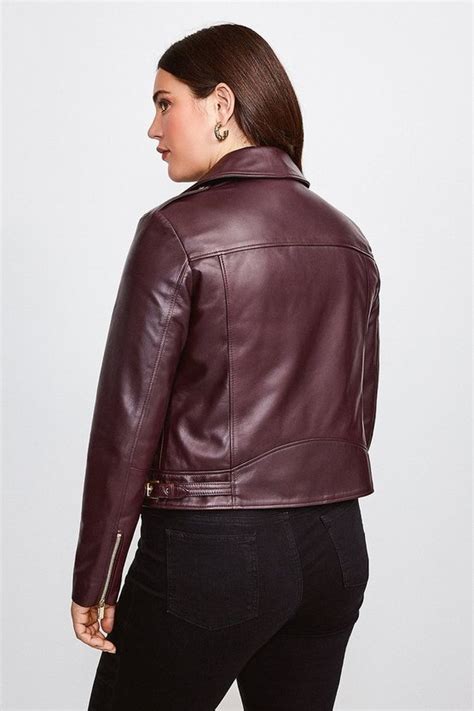 Plus Size Burgundy Leather Jacket | Free Shipping