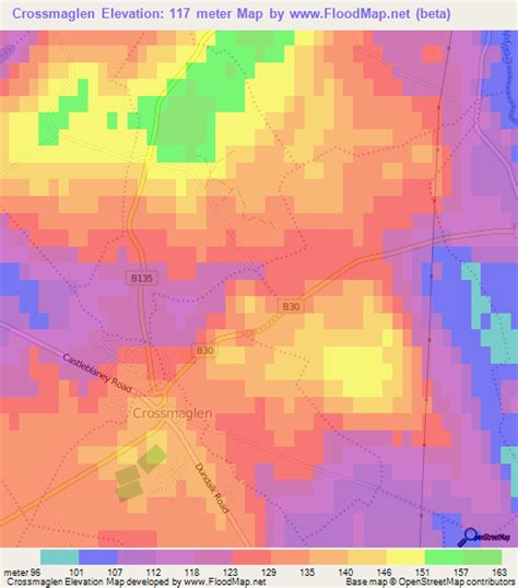Elevation of Crossmaglen,UK Elevation Map, Topography, Contour