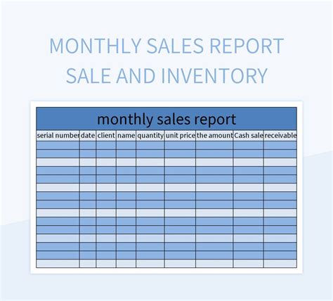 Monthly Sales Report Sale And Inventory Excel Template And Google Sheets File For Free Download ...