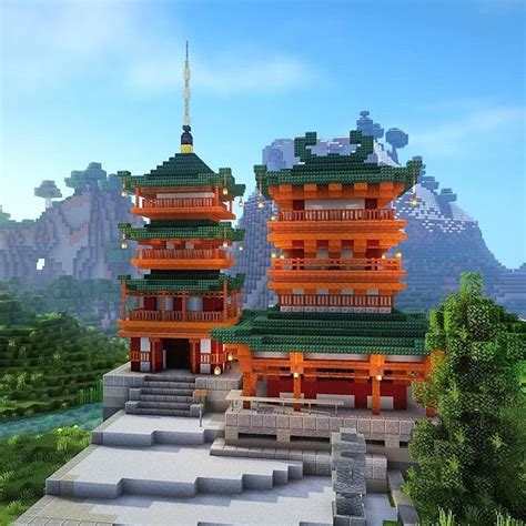 Minecraft Inspiration en Instagram: “Japanese styled temple by @pearlescentmoo Check link in bio ...