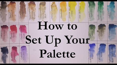 How to Set up your palette for Watercolour Watercolor palette setup in ...