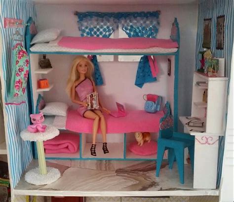 Barbie Doll Bedroom/ Bunkbeds | Bunkbeds, Doll furniture, Loft bed