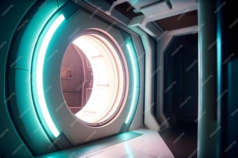 3d Realistic Spaceship Interior Background | Premium AI-generated image