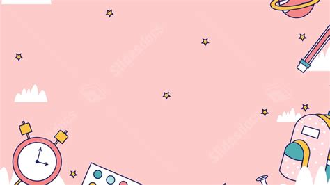 Pencil Shape Pink Education Cartoon Clip Art Cute Powerpoint Background For Free Download ...