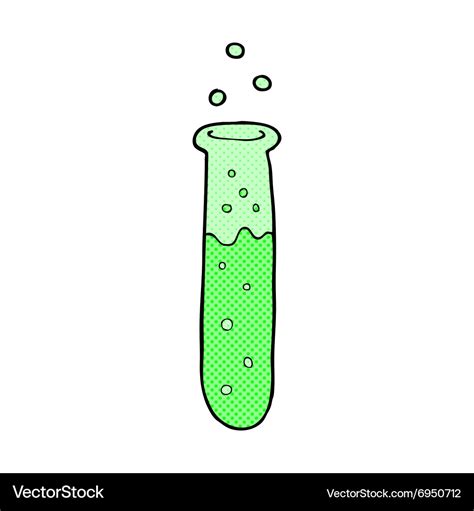 Comic cartoon science test tube Royalty Free Vector Image