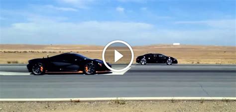 McLaren P1 vs Bugatti Veyron Rolling Start Drag Race