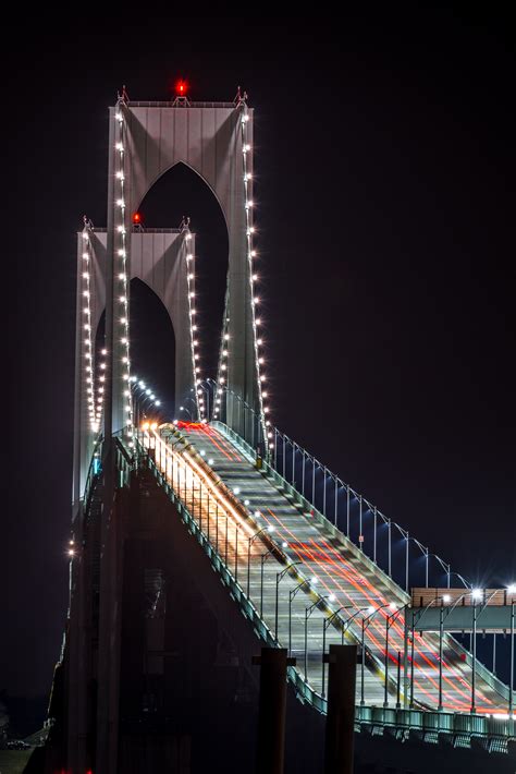 Newport Bridge Night — Mark Dalmeida Photography