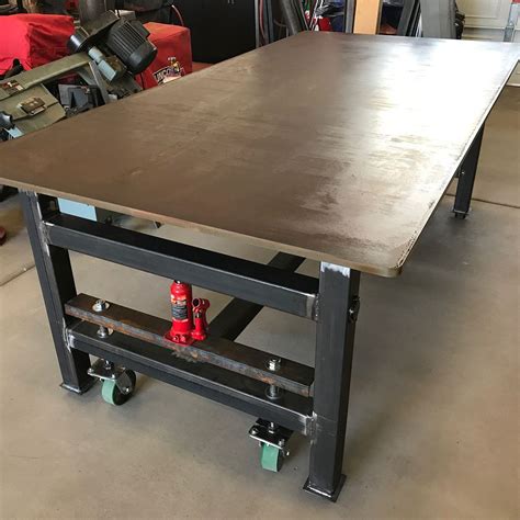 Throwback to the 1000 lb + table build in 2017. 3/4” top, adjustable ...