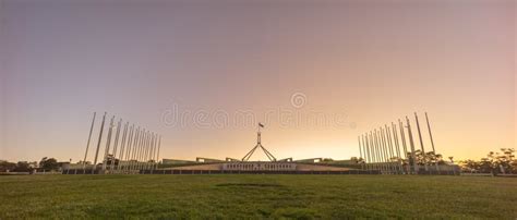 Beautiful Scene of Sunset at Parliament House Canberra, Australia Stock ...