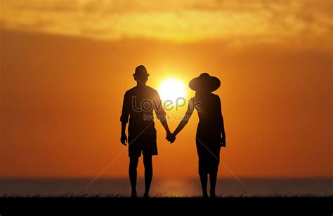 Sunset lovers silhouette creative image_picture free download 500776536_lovepik.com