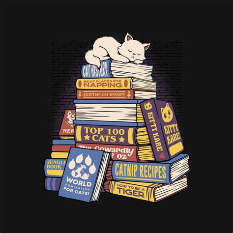 Cat Books Feline Library-Mens-Basic-Tee-tobefonseca by TeeFury