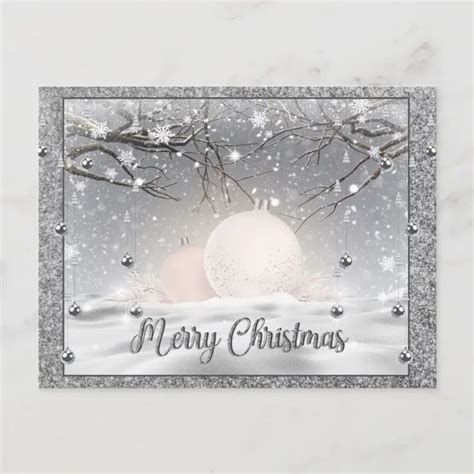 Elegant Silver Merry Christmas, Happy Holiday | Zazzle in 2022 ...