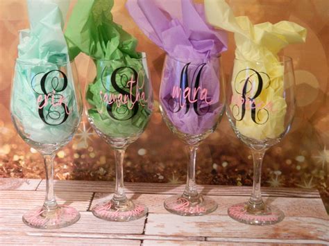 Monogrammed Wine Glasses Monogram Initial with Name 20 oz