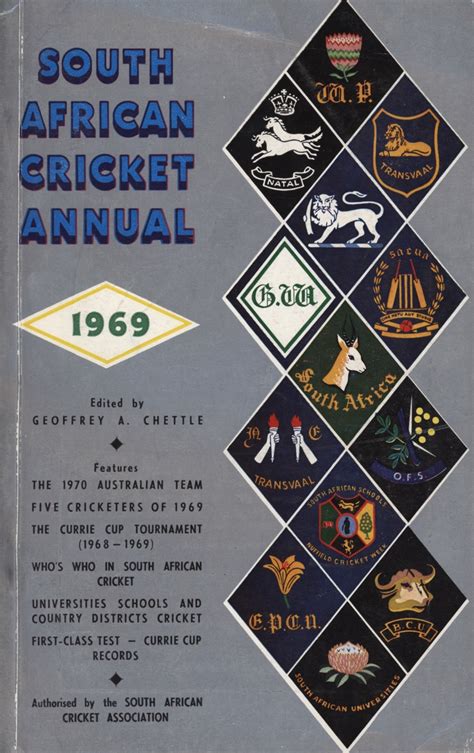 SOUTH AFRICAN CRICKET ANNUAL 1969 - Overseas cricket annuals ...