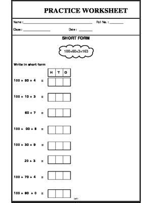 Worksheet of Short Form-Short Form-Numbers-Maths | Mathematics worksheets, Free printable math ...