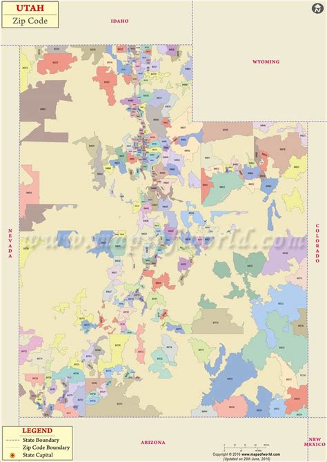 Utah Zip Code Map, Utah Postal Code