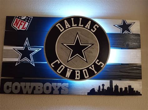 Dallas Cowboys lighted Man Cave Sign 26-15 | Etsy