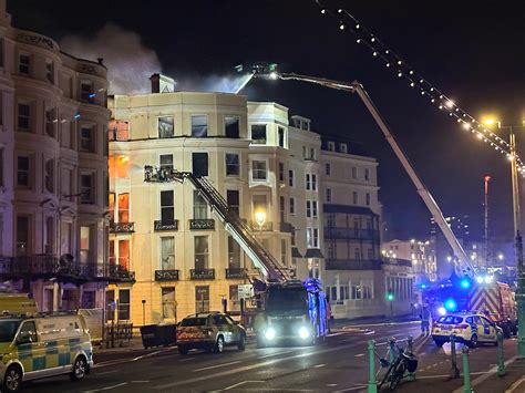 Fire breaks out at Royal Albion Hotel near Brighton as high winds pose challenge to rescue | The ...