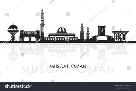 Silhouette Skyline Panorama City Muscat Oman Stock Vector (Royalty Free) 2213215289 | Shutterstock