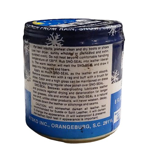 Atsko Sno-Seal Original Beeswax Waterproofing Leather Protector 7oz Can ...