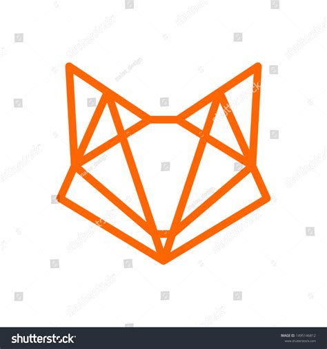 Geometric Fox Head Isolated On White Stock Vector (Royalty Free ...