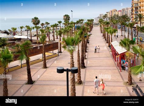 Seafront promenade beaches Fuengirola Malaga Andalusia Spain Stock Photo - Alamy