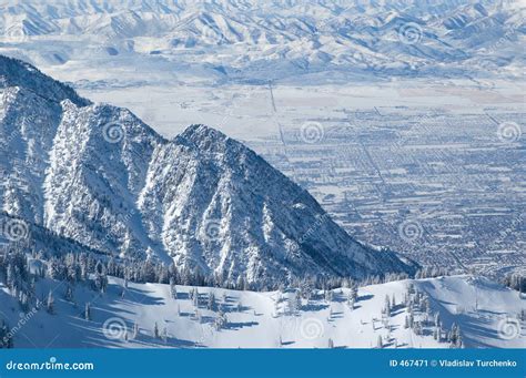 Salt Lake City Winter View from the Mountains Stock Image - Image of ...