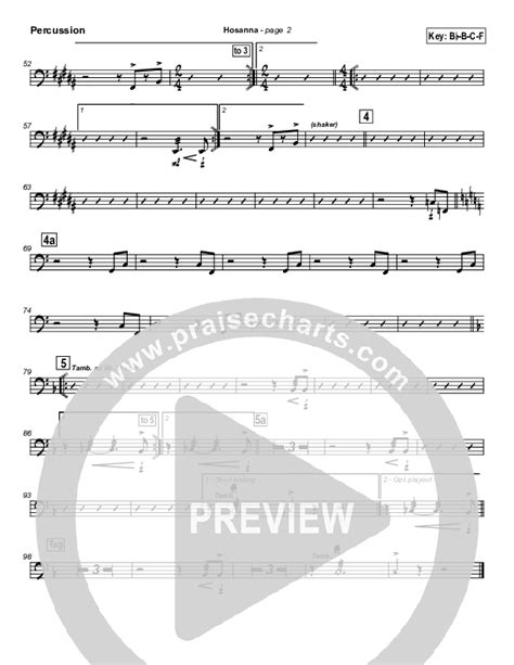 Hosanna Percussion Sheet Music PDF (Kirk Franklin) - PraiseCharts