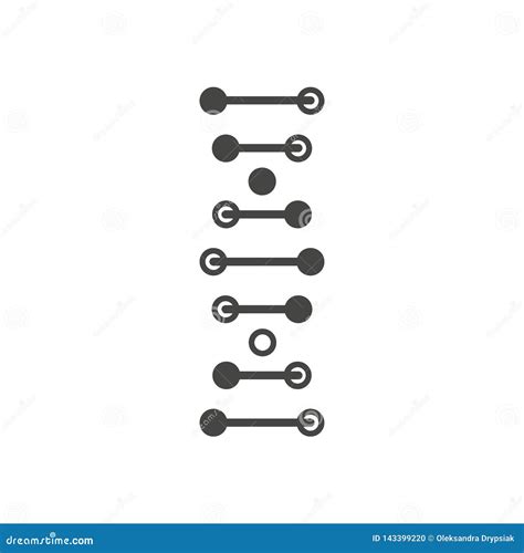 Vector DNA Helix Black Icon. Isolated on White Background Stock Vector - Illustration of ...